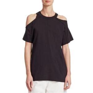 TRE by Natalie Ratabesi Black Cold Shoulder Tee